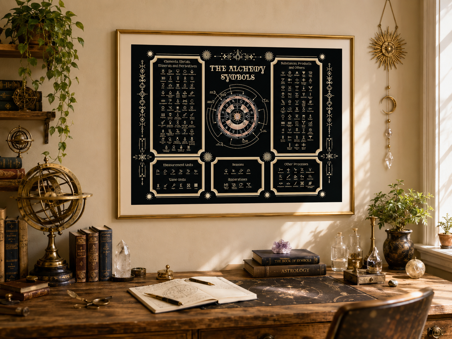 Dark horizontal alchemy poster artwork