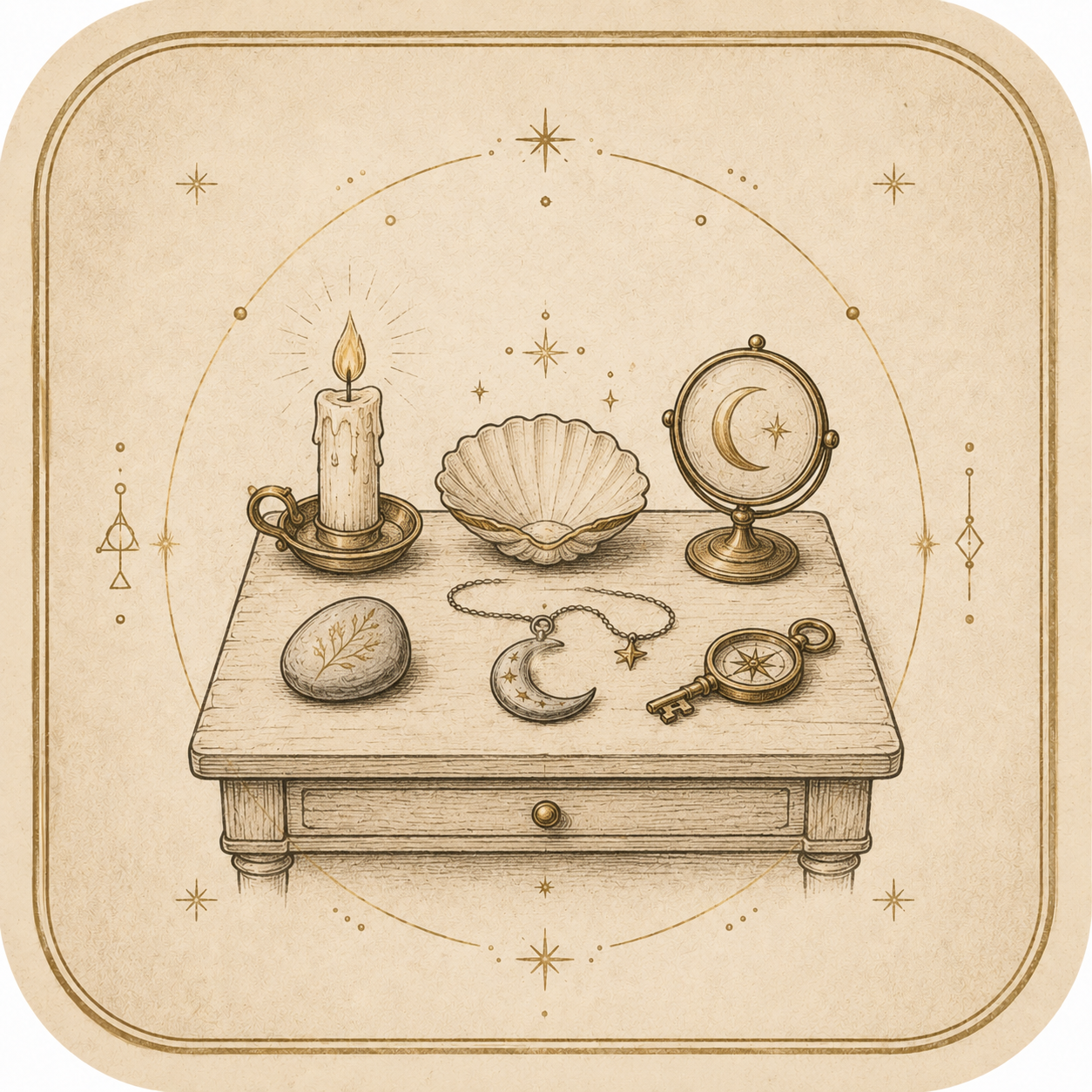 Symbolic desk objects icon