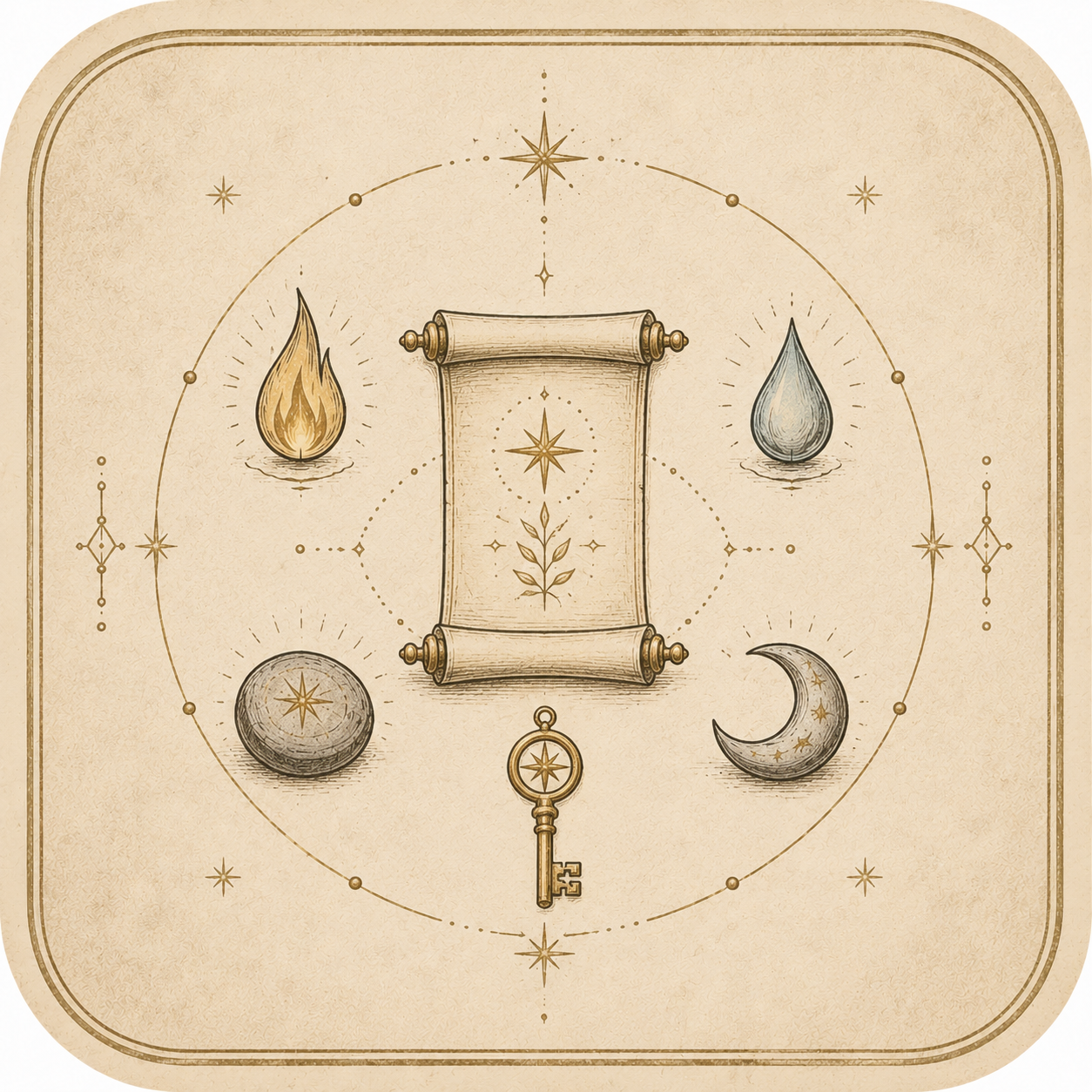 Alchemist's motto scroll icon