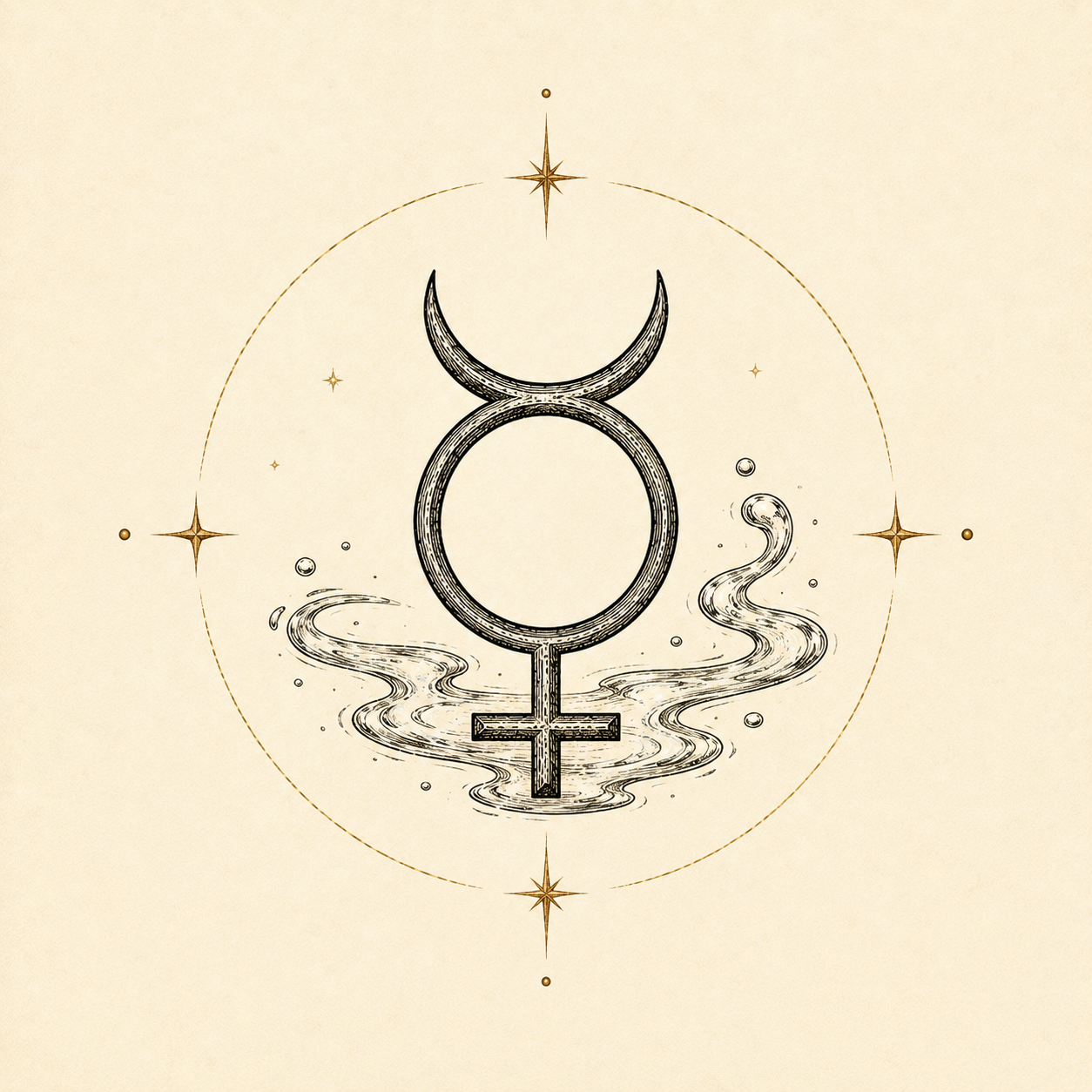 Mercury alchemy symbol